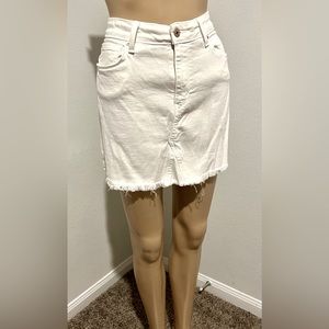 White denim mini skirt